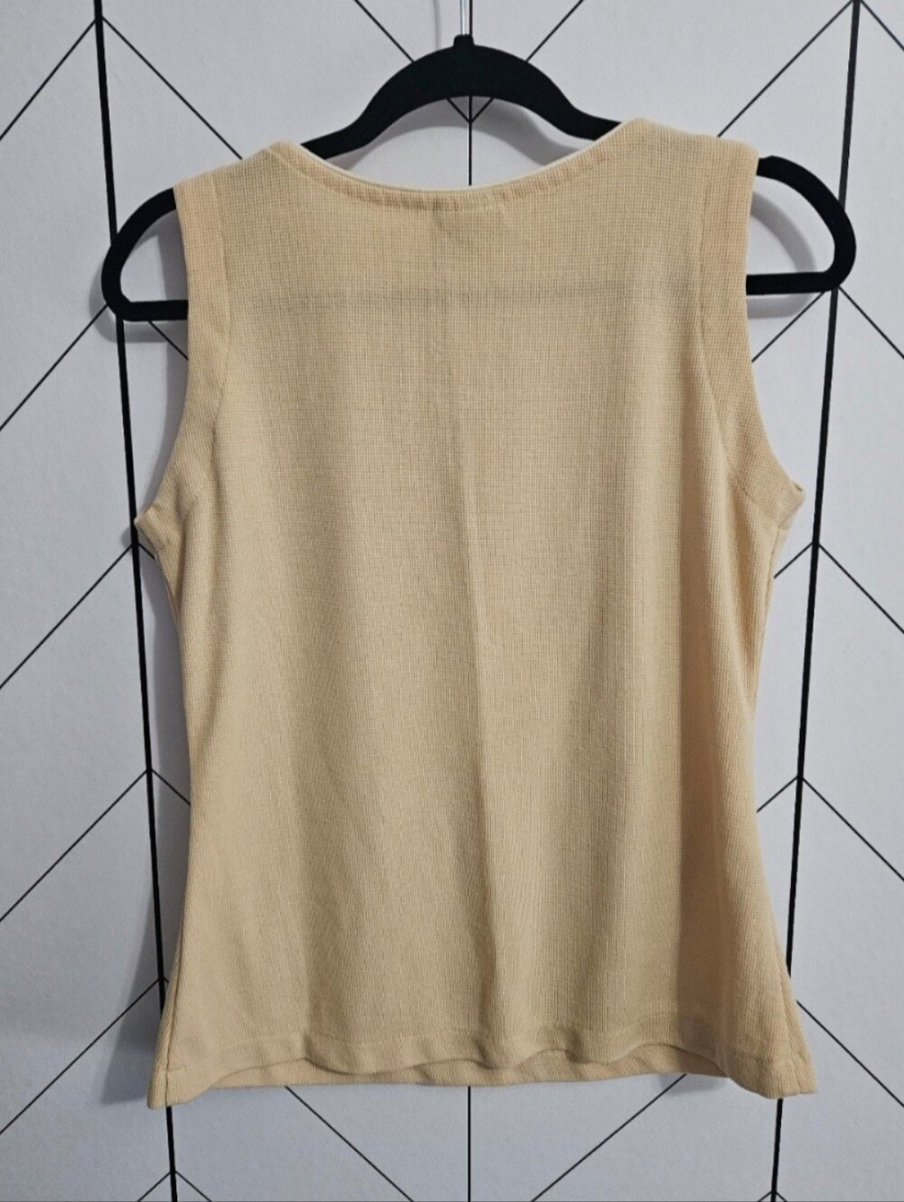 Vintage Horny Toad Thermal Tank Top Cream / Tan Toad&Co Made in USA, Size Large - Picture 5 of 7
